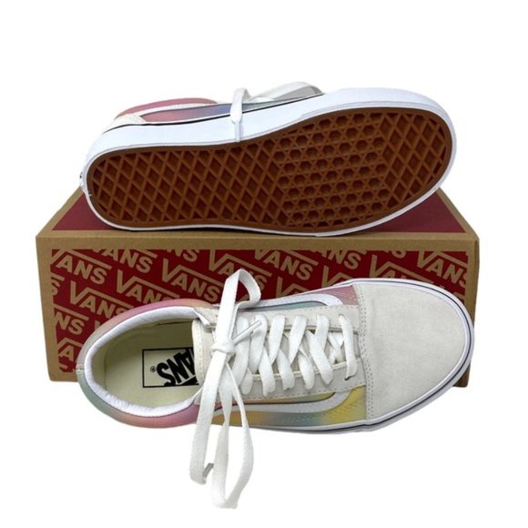VANS Old Skool Low Top Beige Multi Canvas Suede Women Size Sneakers VN0A4U3BWGQ - Picture 4 of 10